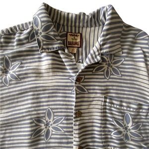 Tommy Bahama Men’s Blue/Grey Hawaiian Shirt Size L - 100% Silk